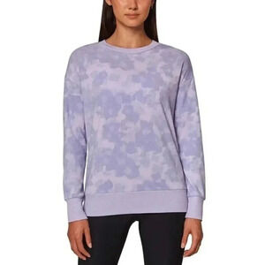 NWT Mondetta Women's Printed Crewneck Active Sweatshirt in Purple , size L